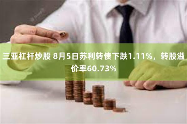 三亚杠杆炒股 8月5日苏利转债下跌1.11%，转股溢价率60.73%