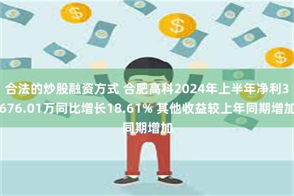 合法的炒股融资方式 合肥高科2024年上半年净利3676.01万同比增长18.61% 其他收益较上年同期增加